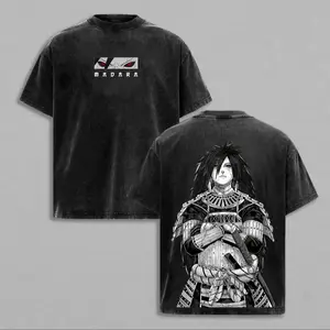 Uchiha Madara x Naruto Anime Double Printed Washed Tee Unisex Oversize Anime Manga Lightweight Cotton T-Shirt, Gift For Anime Fan Lover , Madara Fan , Madara Shirt , Naruto Merch