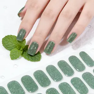 Magic Forest Elf Powder Gel Nail Stickers, Shimmering Natural Beauty, Easy DIY Operation, Long-Lasting Durability, Easy Removal