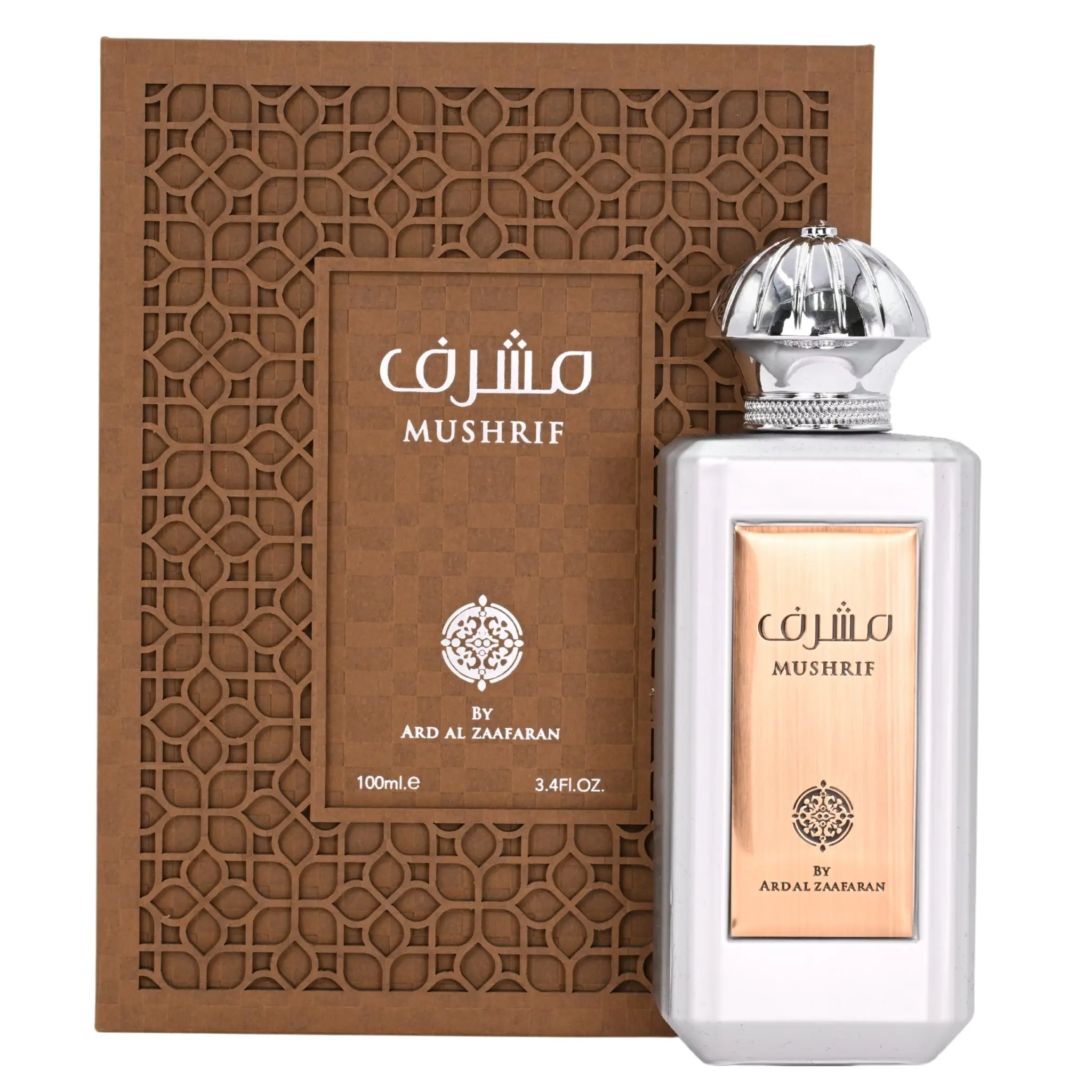 Ard Al Zaafaran Mushrif Eau de Parfum, Aromatic Citrus Woody Unisex Fragrance with Notes of Red Orange and Sandalwood, 3.4 fl oz, Aromatic Fragrance, Citrus Woody Fragrance