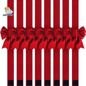 1/4/6/8 Pcs Christmas Cabinet Ribbons Bows Decorations Red Home Decor Party Supplies Set 78.74*2.56in
