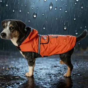 1 PC Waterproof Hooded Dog Raincoat for Outdoor Leisure, All-Weather Pullover Jacket with Secure Fastening, 2 Layers Comfortable Fit for Small Medium Large Breeds