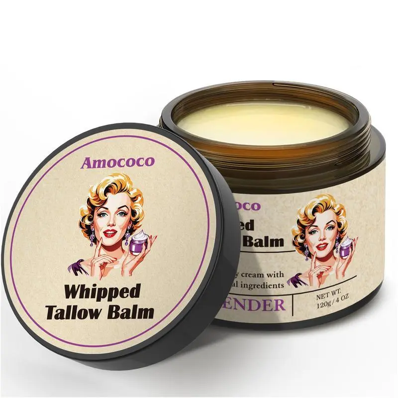 Unisex Face Cream - 120g Amococo Tallow Honey Balm, Moisturizing & Nourishing for All Skin Types, Hypoallergenic with Collagen Moisturizer Radiant fresh  skin  care