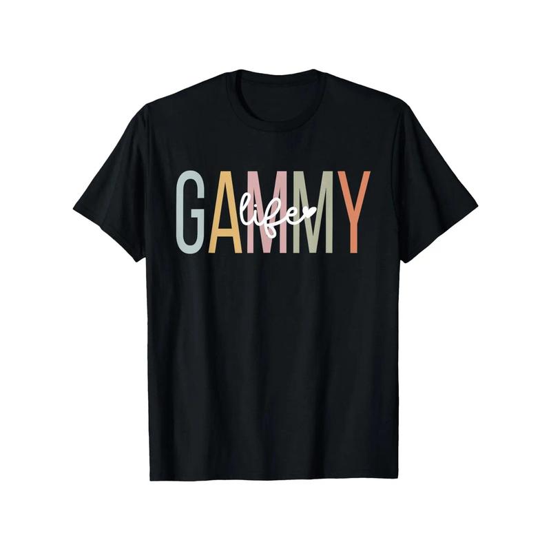 Gammy Life Gammy Grandma Gammy Grandmother T-Shirt, T-shirts for Men Women,, breathable and comfortable, round neck, black, size S-XXXL, Fun printing, Summer gift, Retro street elements, Ideal gift for her double cadena de mr stiven