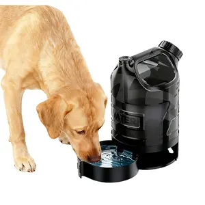 Transparent Travel Dog Cat Water Bowl Dispenser, 2600ML Capacity, Easy-To-Use Design, Suitable for Camping & Pet Parks