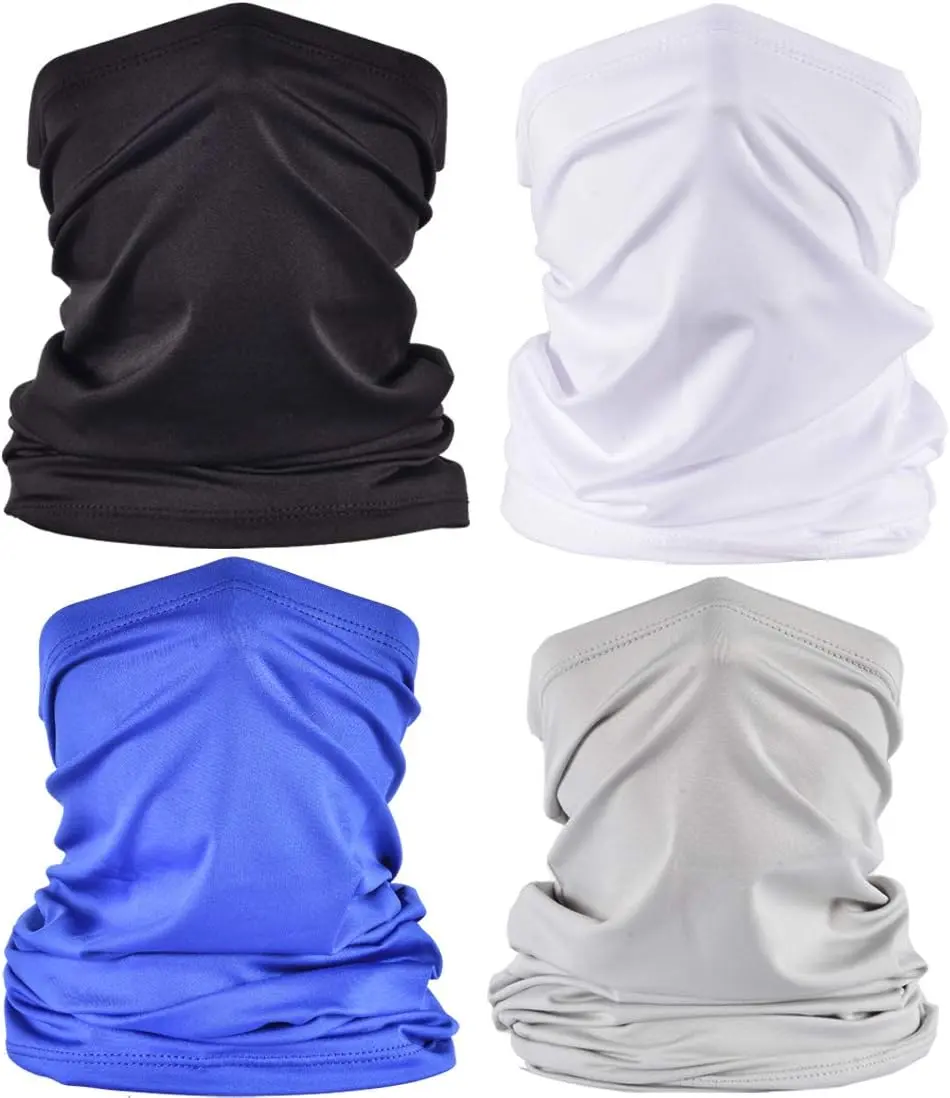 UV  Cover  Gaiter Mask Dust Protection Magic Scarf Wind Bandana Balaclava for Summer Running Fishing 4 count