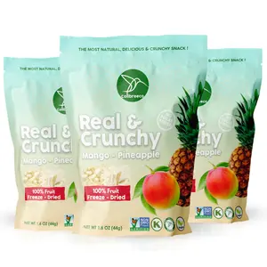 Freeze Dried Fruit Snack, Mix Pineapple & Mango, Real & Crunchy, Non-GMO, Kosher & Vegan, 100% Fruit, No Sugar Added, Excellent for Healthy Snacks & Gluten Free.