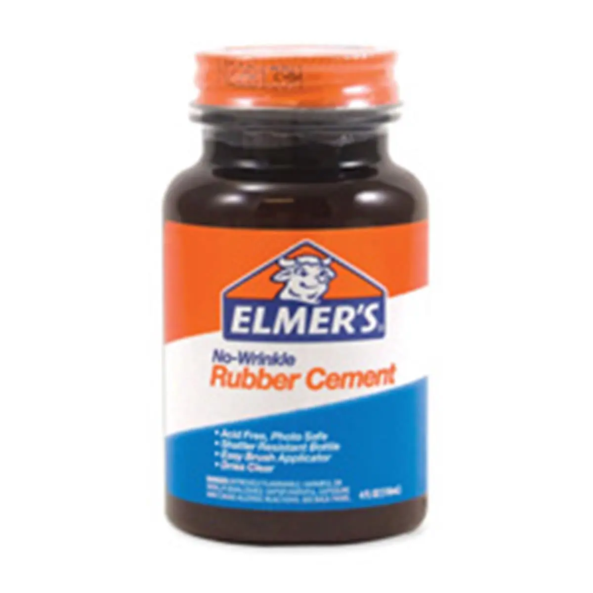 Elmer's EPIE904 Natural Rubber Contact Cement Adhesive - 4 oz Acid-Free Plastic Jar with Screw-On Cap & Brush, Photo Safe, Easy to Use, Does Not Wrinkle Paper, Repositionable for Accurate Placement, All Ages Safe, Plastic Bottle