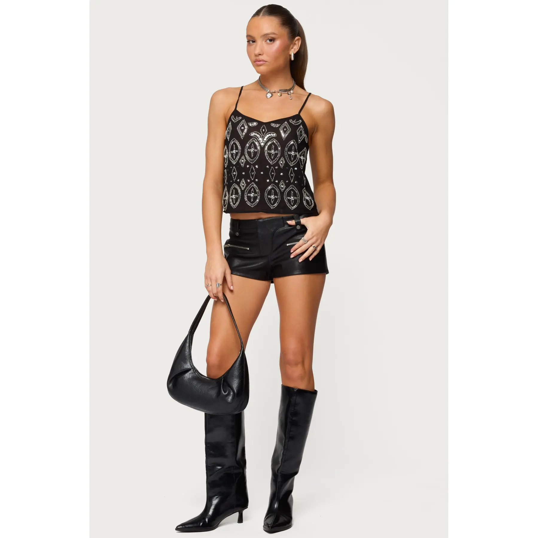 Labella Faux Leather Micro Shorts