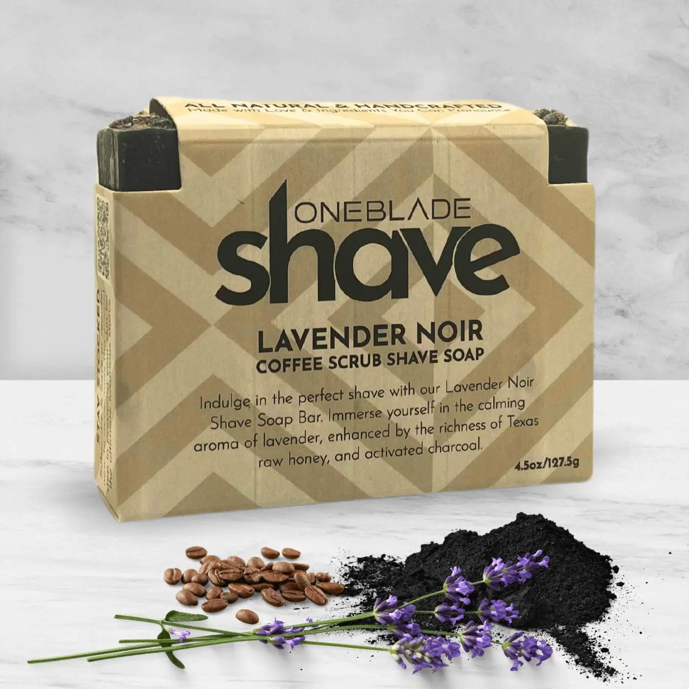 Men's Exfoliating Shave Soap Bar with Silky, Coffee, Olive, Shea Infusions for Smooth Shaving Experience