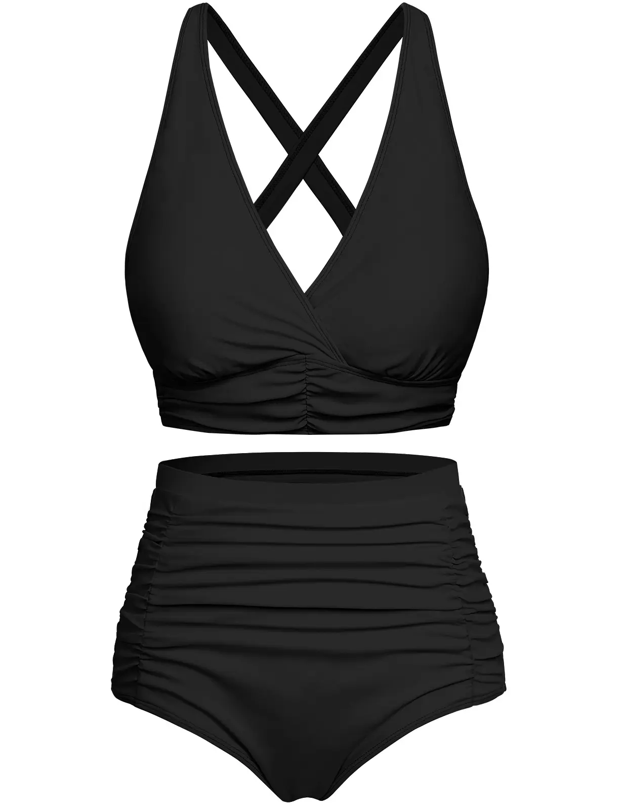 LNALIKA Women's Cross-Buckle One-Piece Swimsuit with Tropical Print Tummy Control Swimwear Triangl Swimwear Style