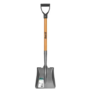 28 in. D-Grip Short Wood Handle Carbon Steel Transfer Shovel