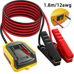 Portable Car Power Starter Jumper Cables for DeWalt 18V/20V DCB Battery Starters - 1, 59 Gal Gas & 1, 32 Gal Diesel Engines, One-Touch Start, Durable Copper Construction, Compatible with Sedans & SUVs, No Battery Needed, Without Battery