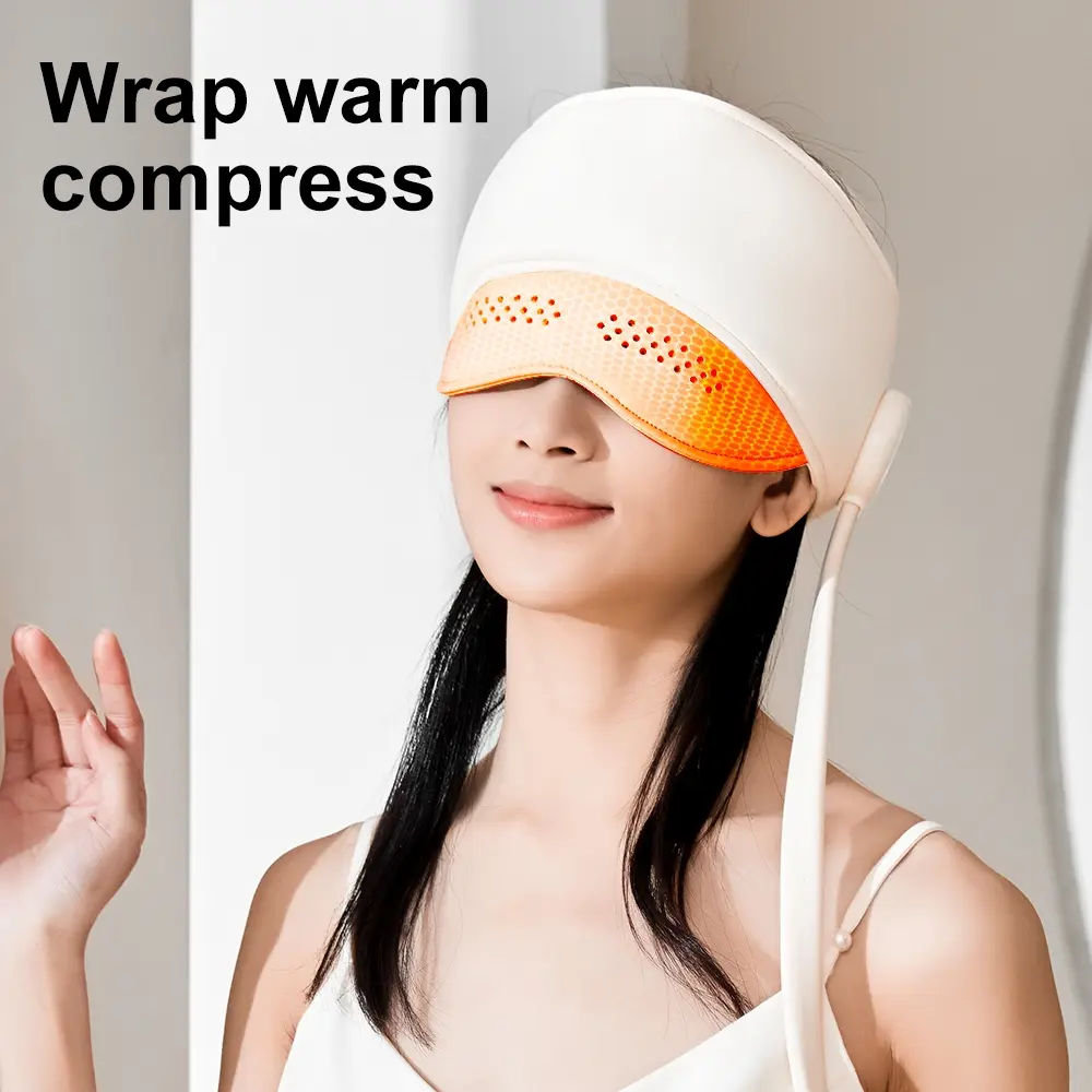 Head and Eye Massager with 6 Zone Airbag Massage, Constant Temperature Heat Therapy, Integrated Head and Eye Massager Head Massagers