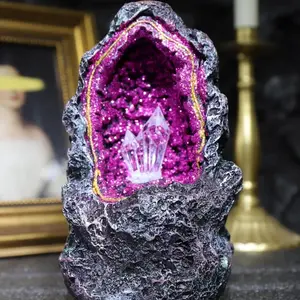 Ceramic Incense Burner Crystal cavern pattern, 1 count ceramic incense holder,creative home decoration,home fragrance accessories (without incense)