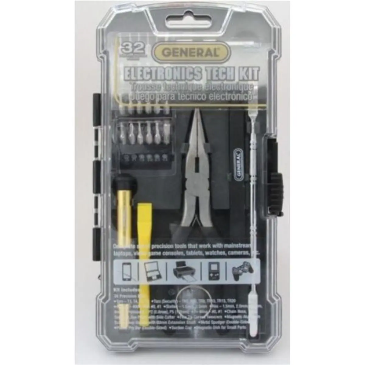 General Tools Manufacturing 32-Piece ESD-Safe Electronics Tech Repair Multi-Tool Kit with Suction Cup & Maintenance Case (Pack of 3, Complete Kit)