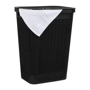Mind Reader 60L Laundry Hamper Clothes Basket w/ Linen Lid