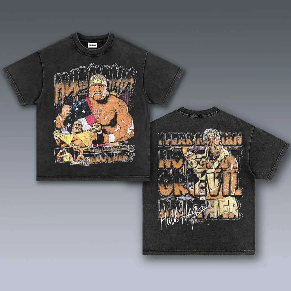 VINTAGE TEE | HULK HOGAN, Prints Vintage T-Shirt, Wrestler Shirt, WWE Shirt, Graphic Tee , Unisex T-Shirt, Gift For Him Top Menswear Underwear Streetwear