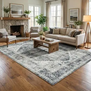 Bohemian Style Low-Pile Non-Slip Rug - Washable Sunflower Print for Living Rooms, Bedrooms, Dining Rooms & Offices - Soft, Durable & Fade-Resistant Design decor