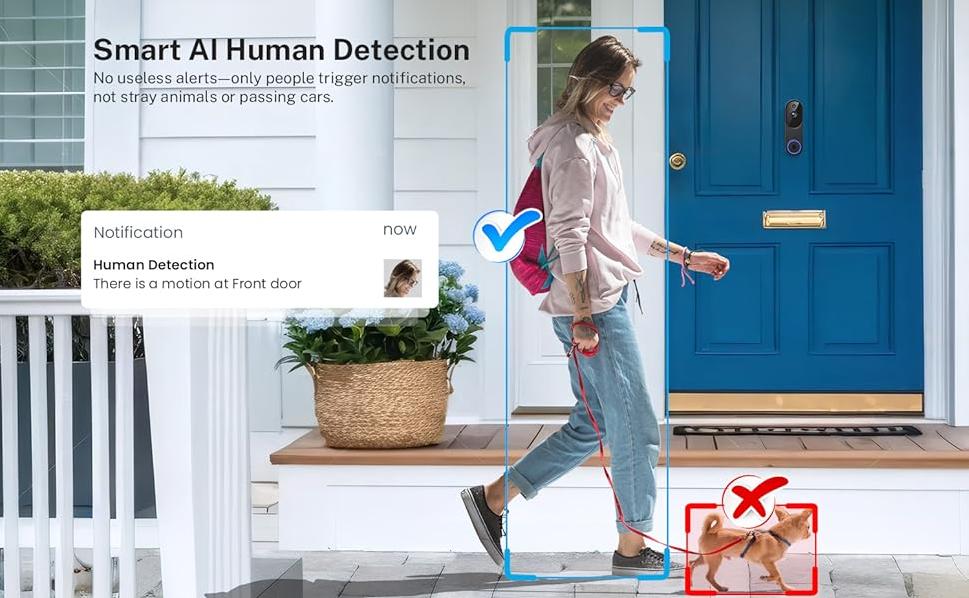 Orbitell Smart Video Doorbell 1080P  | Wireless WiFi | Night Vision | AI Motion Alert | 2-Way Talk | Home Security Camera