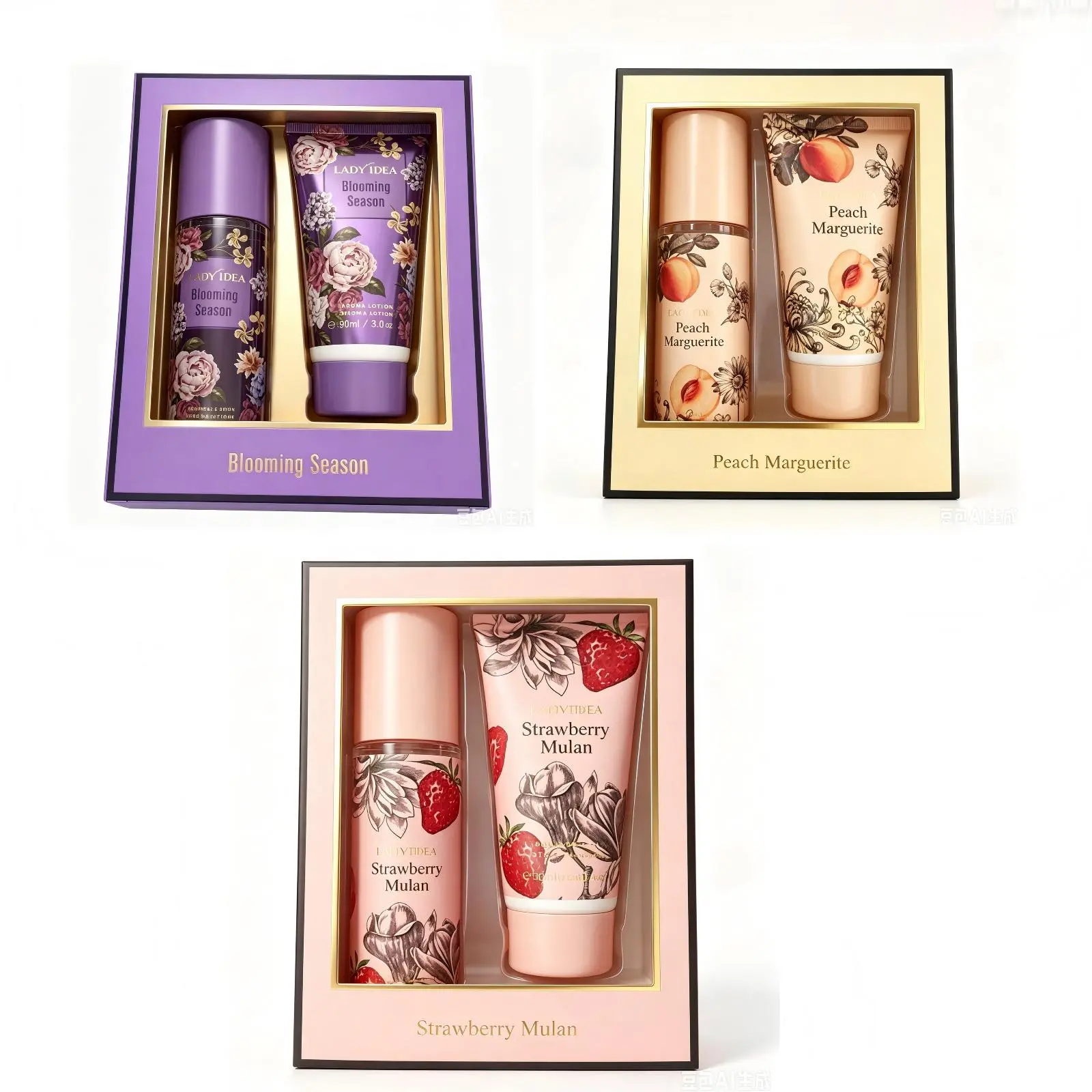 Women's 3-Pcs Body Mist & Lotion Fragrance Gift Set - Gentle Skin, Moisture Boost Bodycare Scented Set, Luxury Wellness Self-Care Combo, Wellness Gift Set, Scent Layering