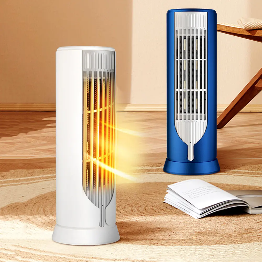 Portable Space Heater Indoor, Mini Electric Heater Fan 11" Tall with 2 Modes Adjustable, 1000W/500W, Overheating/Tip-over Protection PTC Small Ceramic Desk Heater for Office Home Use