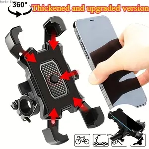 Shockproof Vehicle Phone Holder, Durable PVC Mount for Bikes & Electric Bikes, Hands-Free Stable Grip, Compatible with Smartphones & Tablets for Outdoor GPS Navigation, Bike