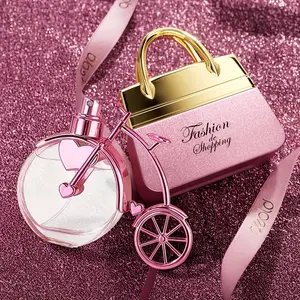 2 PCS 1.7Oz(50ML)+0.85Oz(25ML) Exquisite Women's High-End With Fashionable Shopping Bags And Bicycle Shapes,Elegant And Refreshing Date Perfume Eau de Perfume,Long-Lasting Fragrance,Birthday Gift,Halloween Gift,Christmas Gift,Valentine's Day