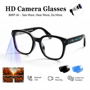 8MP Camera Glasses – 3 Lenses, HD Recording, Real-Time Translation, Music & Calls, Hands-Free Outdoor Adventure Glasses.wearable gift for men and women