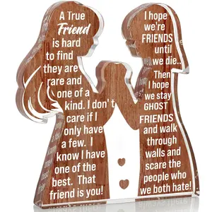 Acrylic Friend Bff Decorative Figurine Gift, Cute Friendship Ornament for Home Decoration, Room Decor, Perfect Present for Best Friends, Acrylic Desktop Decoration