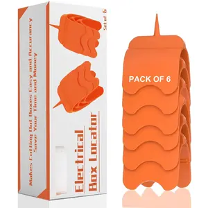 6 Pack Drywall Outlet Marker - No Measuring Needed Marking Tool for Electrical Box Locator, Hard ABS Plastic Cutout for Installation, Wire Protection