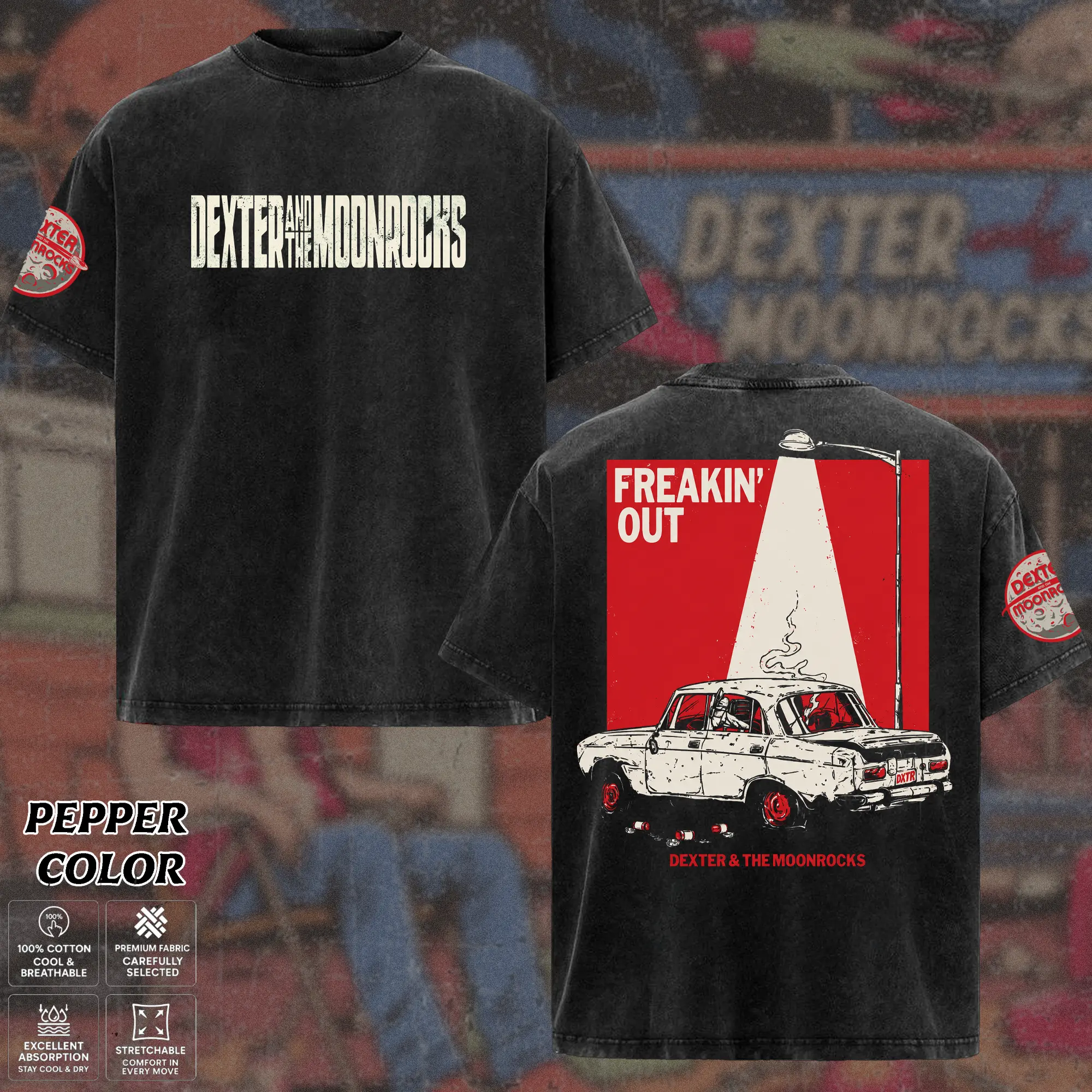 Vintage Dexter and The Moonrocks Freakin' Out T-Shirt, Rock Band Tee, Double-Sided Alternative Metal Graphic Tee, Western Space Grunge Band Shirt, Indie Music Merch, Unisex Gift