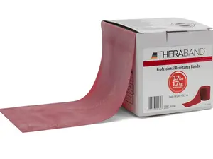THERABAND Resistance Bands, 50 Yard Roll Professional Latex Elastic Band For Upper & Lower Body & Core Exercise, Physical Therapy, Pilates, At-Home Workouts, & Rehab, Red, Medium, Level 3
