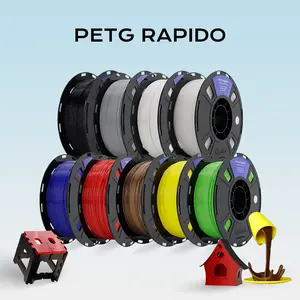 QIDI PETG Rapido Filament 1.75mm, Fast 300mm/s Printing, Waterproof & Weather-Resistant, RFID Chip, Compatible with Most FDM 3D Printers, 1kg Spool (2.2lbs)