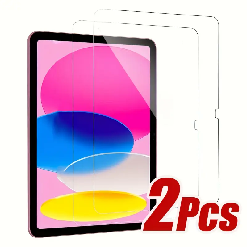 2-piece set suitable for iPad 10/11 generation, i tempered glass screen protector, Protective shield, Screen Protective Film, anti fingerprint, anti glare, anti scratch, 9H hardness, transparent display