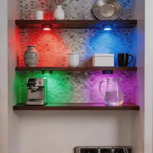 Ultra-Thin LED Under-Cabinet Lights, Magnetic Thin Panel Light Strip with Dimming & Remote Control, Easy Installation for Kitchen, Closet, Display Cases