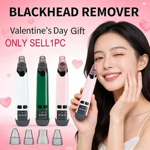 Electric Blackhead Remover Vacuum Cleaner, Includes 4 Replacement Heads, 3 Colors Available (//), Facial Skincare Tool, Facial Cleansing Instrument