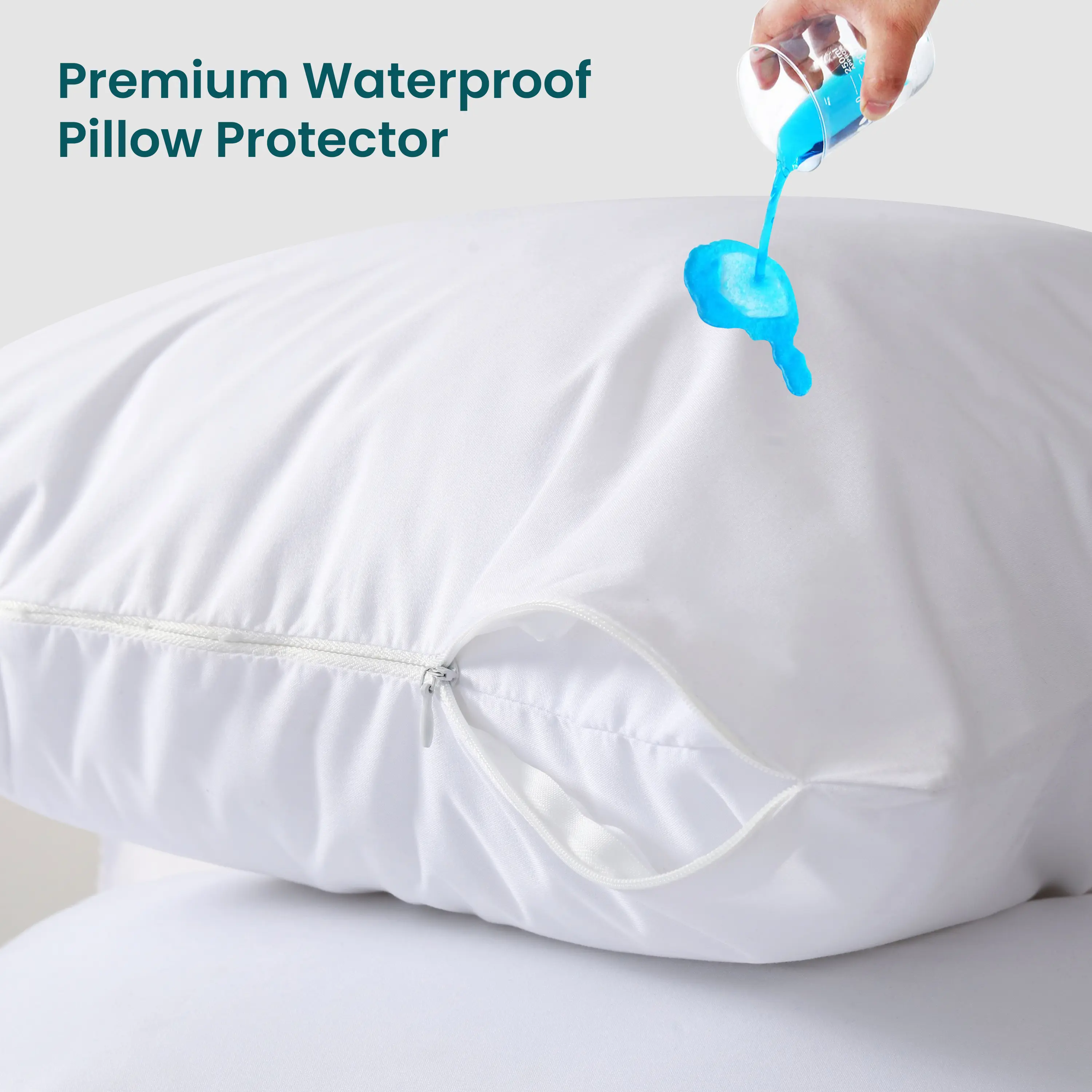 Elysian Waterproof Pillow Protectors with Zipper Standard Size Pack of 2