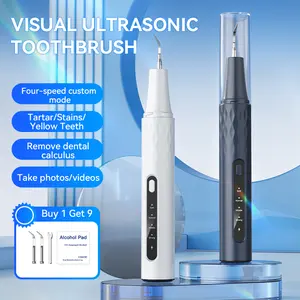 [FONENYCA] Ultrasonic Tooth Cleaner with LED Light 4-Mode Rechargeable Oral Cleaner Safely Removes Plaque, Stains, and Yellowing Four Customizable Modes