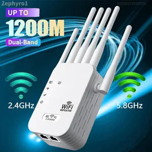 6-Antenna WiFi Extender 2025, 1200Mbps Dual Band Booster, Covers 12,000 sq. ft & 100 Devices, Repeater with Ethernet Port for Home, Office UseZephyroFFSummitSupply7C38tool que