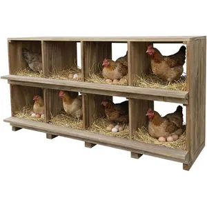 Nesting Boxes for Chickens, 8 Compartments Chicken Nesting Boxes, Wall Mount Nest Box for Chicken Coop, Versatile Use Wood Nesting Boxes for Hens, Chickens, Ducks, Easy to Assemble