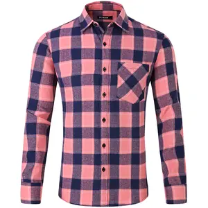 DOKKIA Flannel Shirt Jacket Casual Dress Long Sleeve Buffalo Plaid Checkered Checked Gingham Tartan Regular Fit Tops Outfit with Chest Pocket Menswear Streetwear
