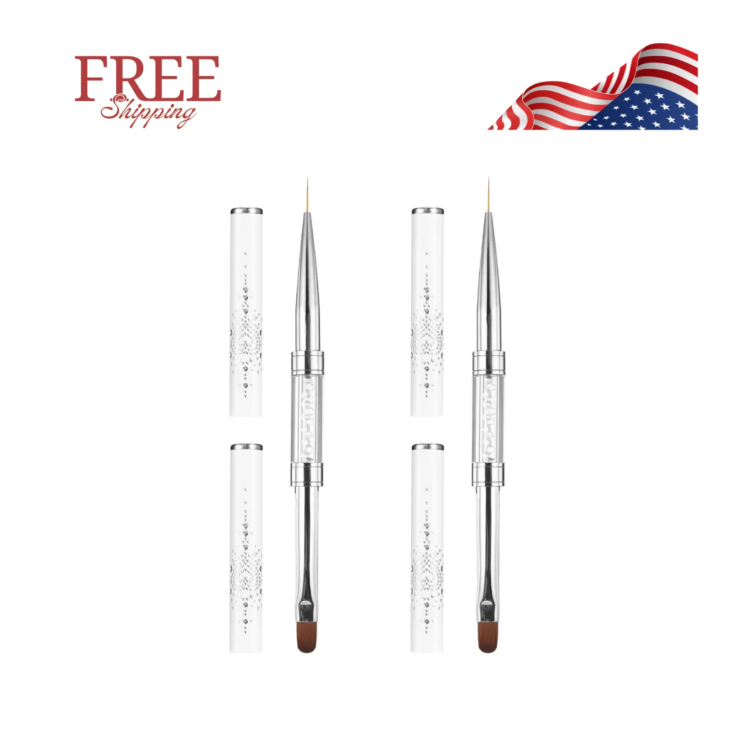 2 Pcs Double Ended French Tip Brush 2 Pcs Double Ended French Tip Brush