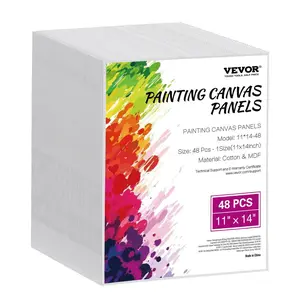 VEVOR Canvas Boards for Painting,  11 x 14 Inch White Canvases for Painting, 48 Pack Painting Canvas Panels for Sketching, Acrylic and Oil Painting, Watercolor, Paint Canvas for Kids and Professionals