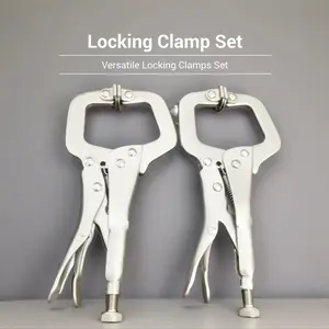 2 x 6 inch locking C-clamp, locking pliers, adjustable welding clamp, C-square clamps, woodworking clamps, manual clamps, fixed pipe clamps with standard tips and rotating pads, suitable for shops, homes, farms and cars, Hardware, Industrial