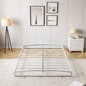 【Christmas Gift】Full Size Low Bed Frame - 6 Inch Heavy Duty Metal Platform  Mattress Foundation  Noise-Free  No Box Spring Needed  Easy Assembly Non-Slip White