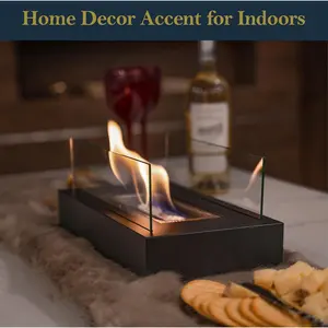 Desktop Fire Pit and Smores Making Kit Portable Indoor/Outdoor Mini Fireplace Desktop Decoration Home Patio Balcony Women's Gift Mom Her Wedding Mother's Day Housewarming Birthday Gift