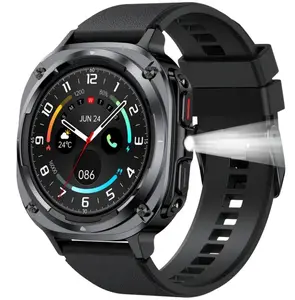 Smartwatch S90 Boleh Buat Panggilan & Pantau Kesihatan! IPX7 Waterproof, 100+ Sports Modes, Bluetooth, Custom LCD Screen, Magnetic Charging - Black