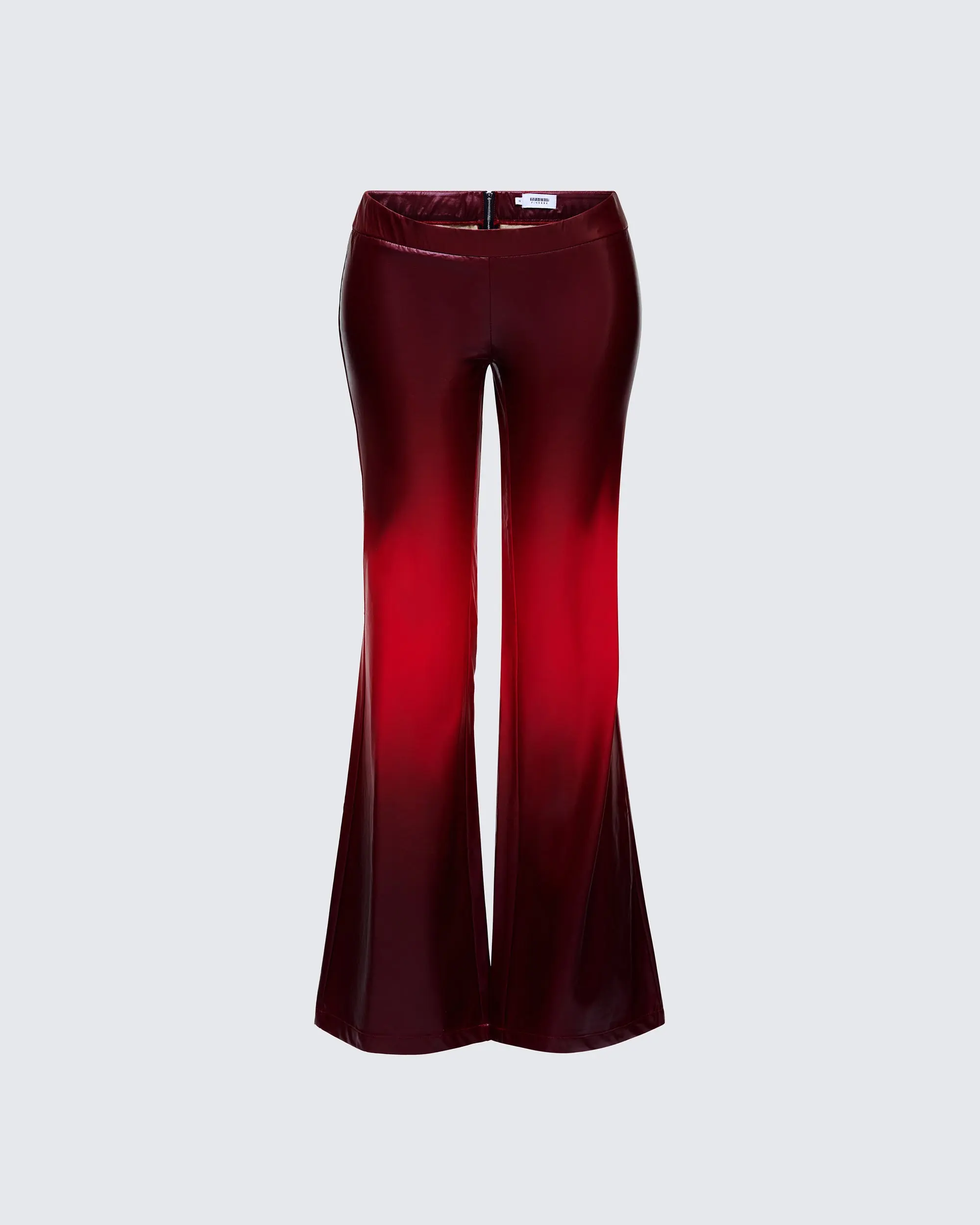 Women's Fitted Flared Gradient Vegan Leather Bottoms - Kiara Multi Ombre Pants