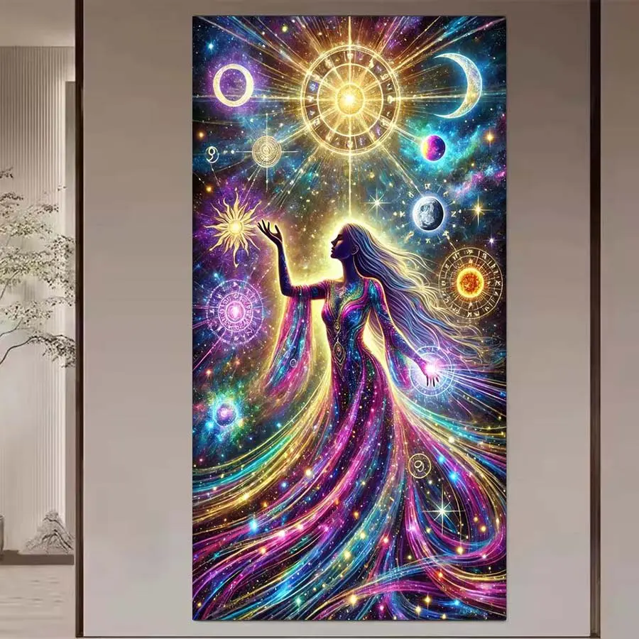 1 set DIY diamond painting kit, 5D diamond art set, DIY decoration starry sky, women, universe mosaic, diamond art, DIY art home decoration, Craft.