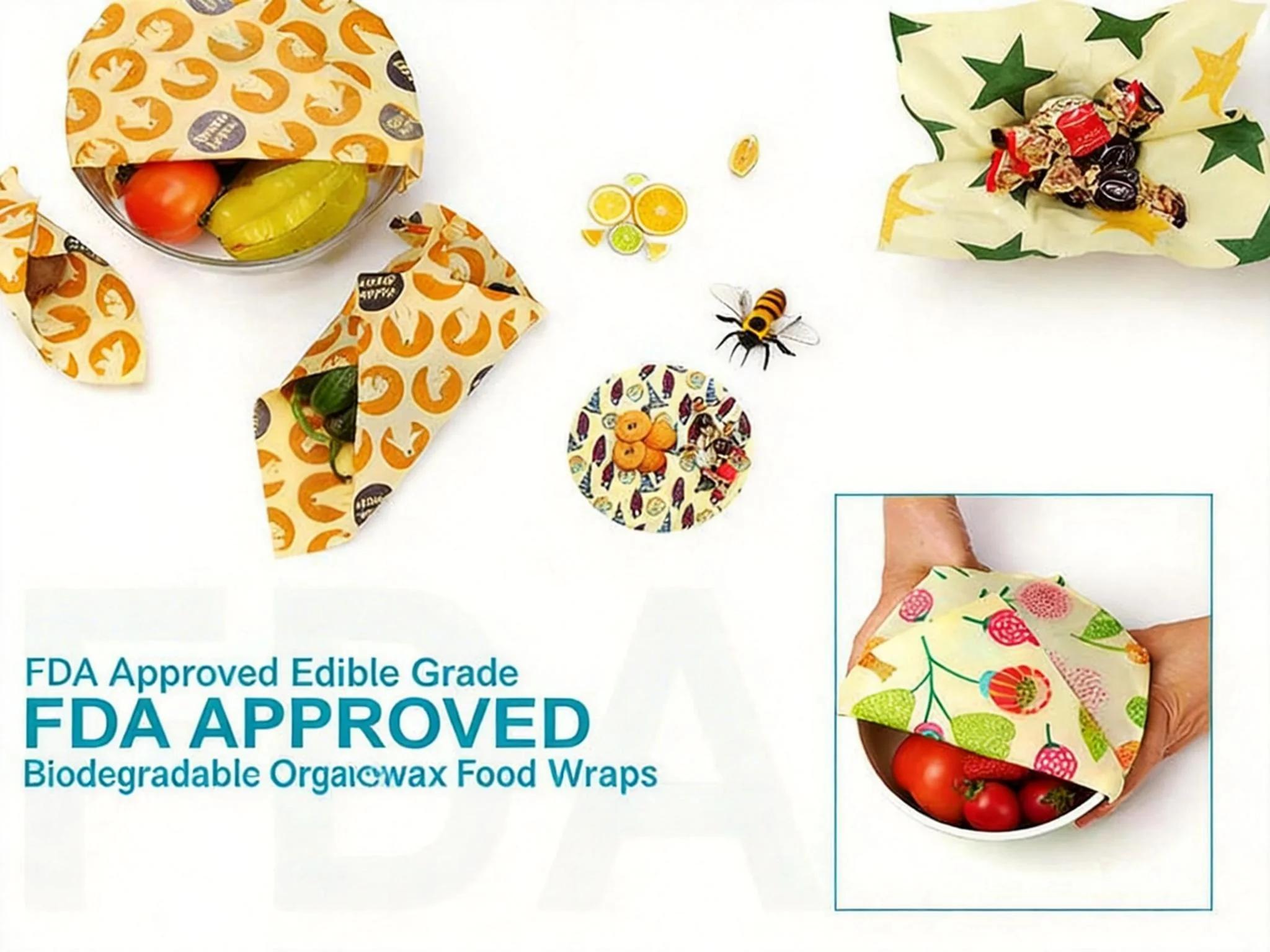 Beeswax Wraps&Beeswax Food Wraps&Eco-Friendly Beeswax Wraps&Plastic Free Food Storage&Kitchen Beeswax Wraps&Reusable Beeswax Food Wraps Set&Washable Beeswax Wraps